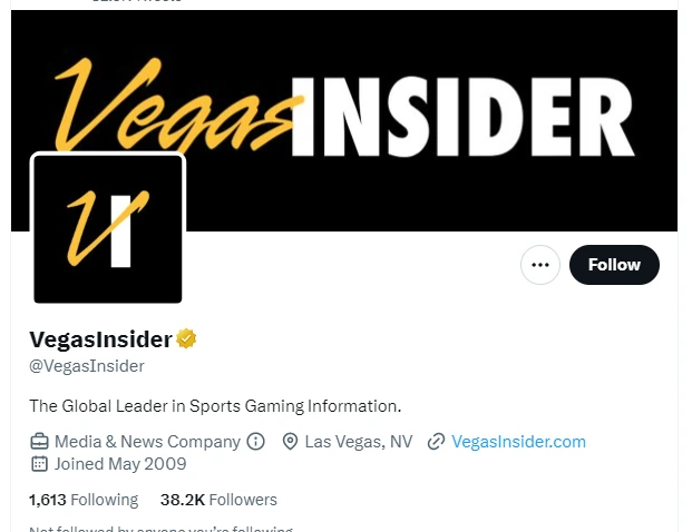 VegasInsider twitter profile screenshots