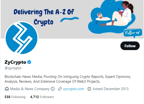 ZyCrypto twitter profile screenshot