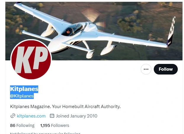 kitplanes twitter profile screenshots