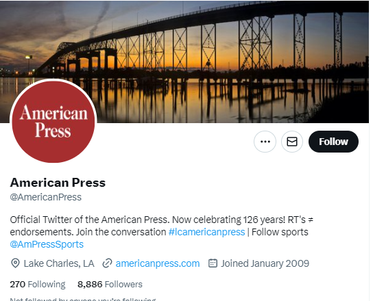 American Press twitter profile screenshot