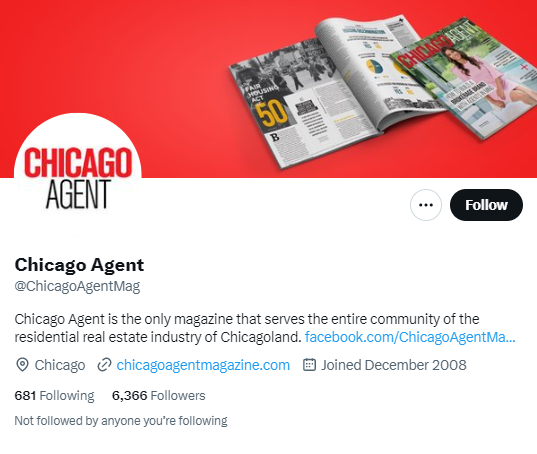 Chicago Agent twitter profile  screenshot