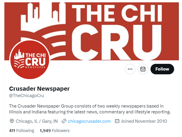 Crusader Newspaper twitter profile screenshot