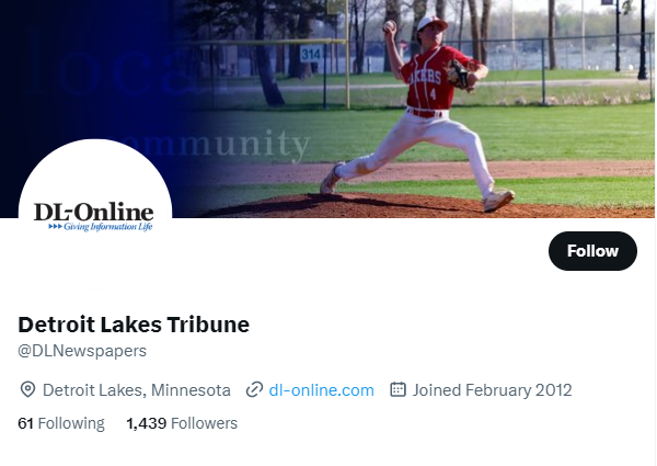 Detroit Lakes Tribune twitter profile screenshot