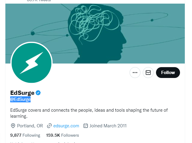 Ed Surge twitter profile screenshot