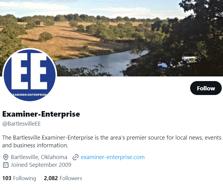 Examiner-Enterprise twitter profile screenshot