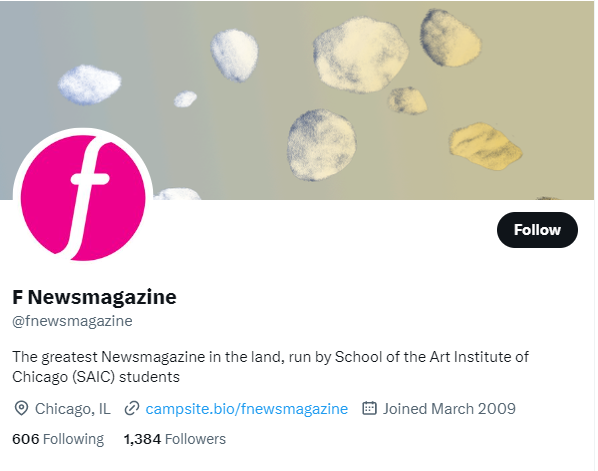 F Newsmagazine twitter profile screenshot