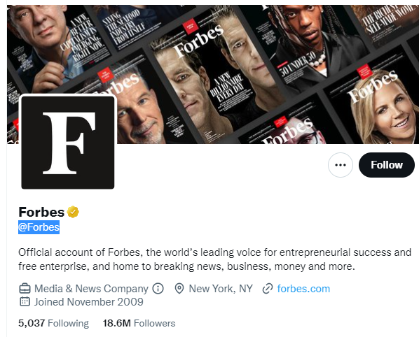 Forbes twitter profile screenshot