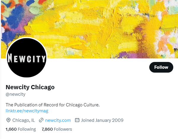 Newcity Chicago twitter profile screenshot