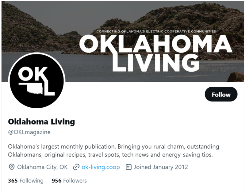 Oklahoma Living twitter profile screenshot