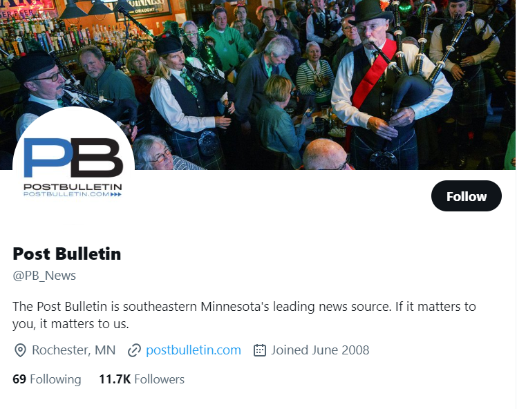 Post Bulletin twitter profile screenshot