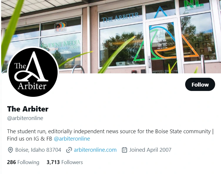 The Arbiter twitter profile screenshot