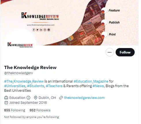 The Knowledge Review twitter profile screenshot