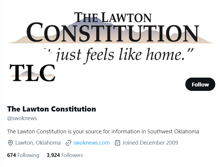 The Lawton Constitution twitter profile screenshot