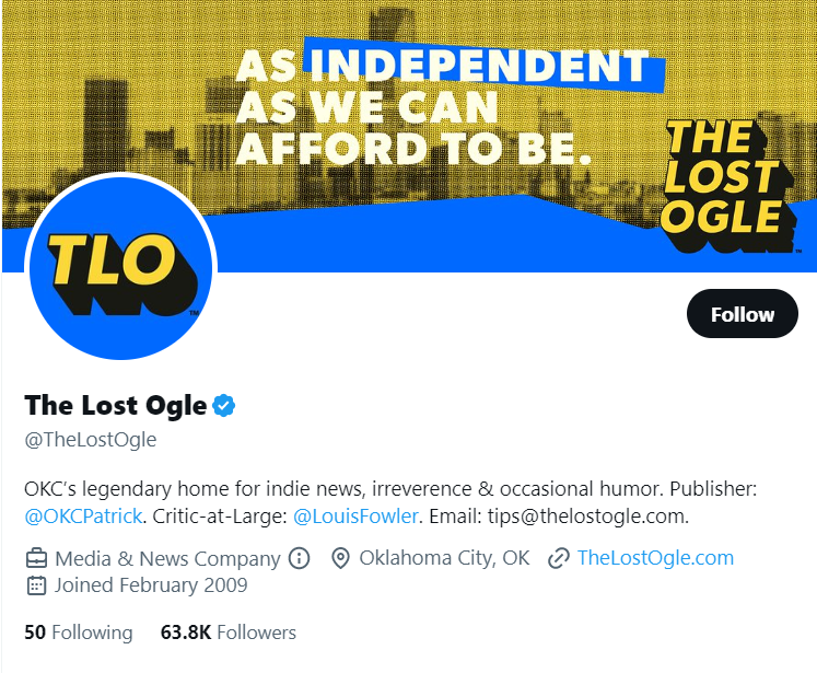 The Lost Ogle twitter profile screenshot