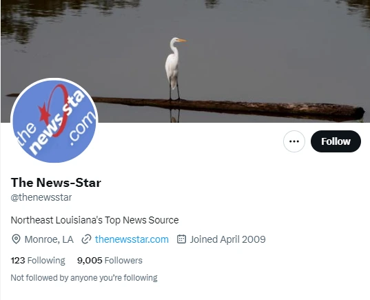 The News-Star twitter profile screenshot