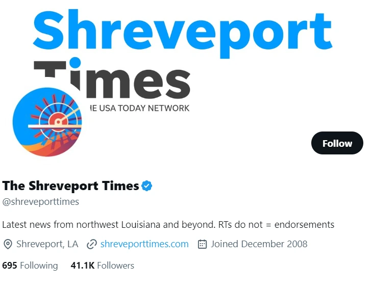 The Shreveport Times twitter profile screenshot