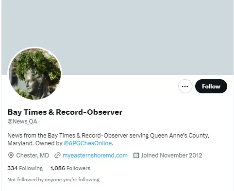 Bay Times & Record-Observer twitter profile screenshot