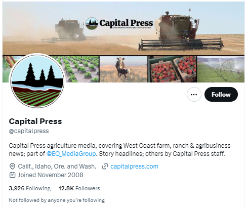 Capital Press twitter profile screenshot