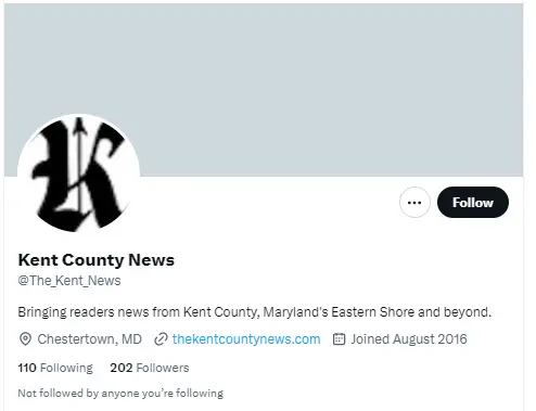 Kent County News twitter profile screenshot
