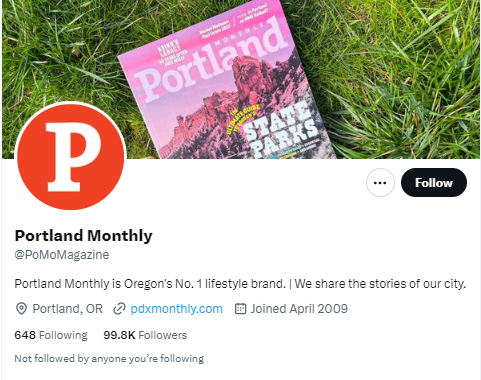 Portland Monthly twitter profile screenshot