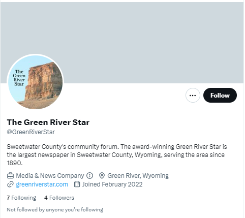 The Green River Star twitter profle screenshot