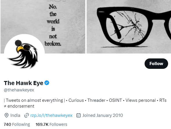 The Hawk Eye twitter profile screenshot