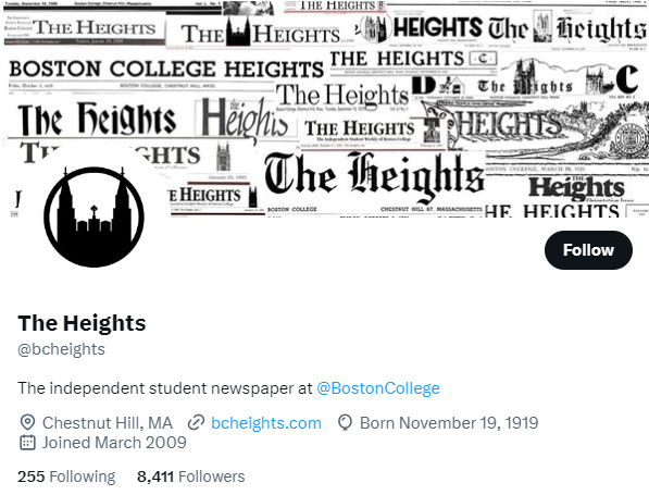 The Heights twitter profile screenshot