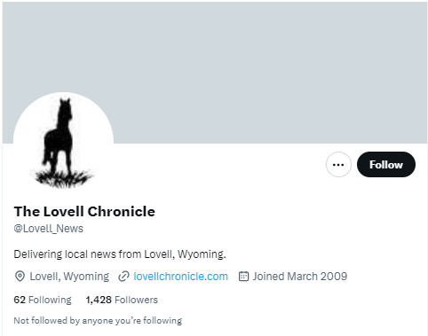 The Lovell Chronicle twitter profile screenshot