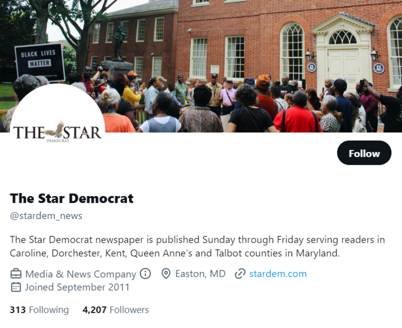 The Star Democrat twitter profile screenshot