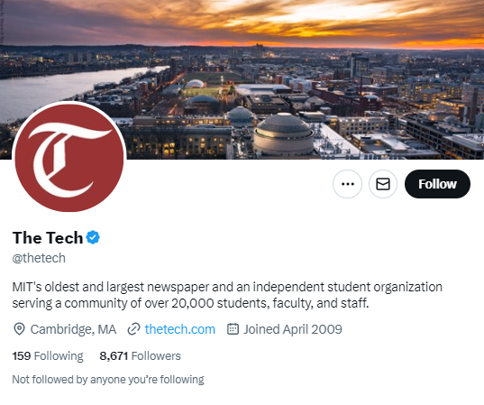 The Tech twitter profile screenshot