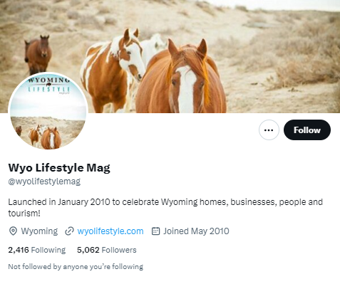 Wyo Lifestyle Mag twitter profile screenshot