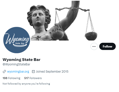 Wyoming State Bar twitter profile screenshot
