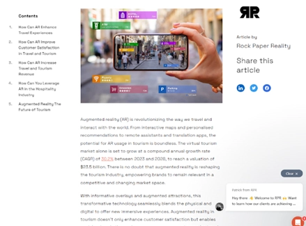 travel marketing trends augmented reality example