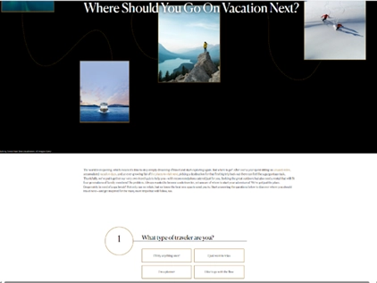 travel  personalization example